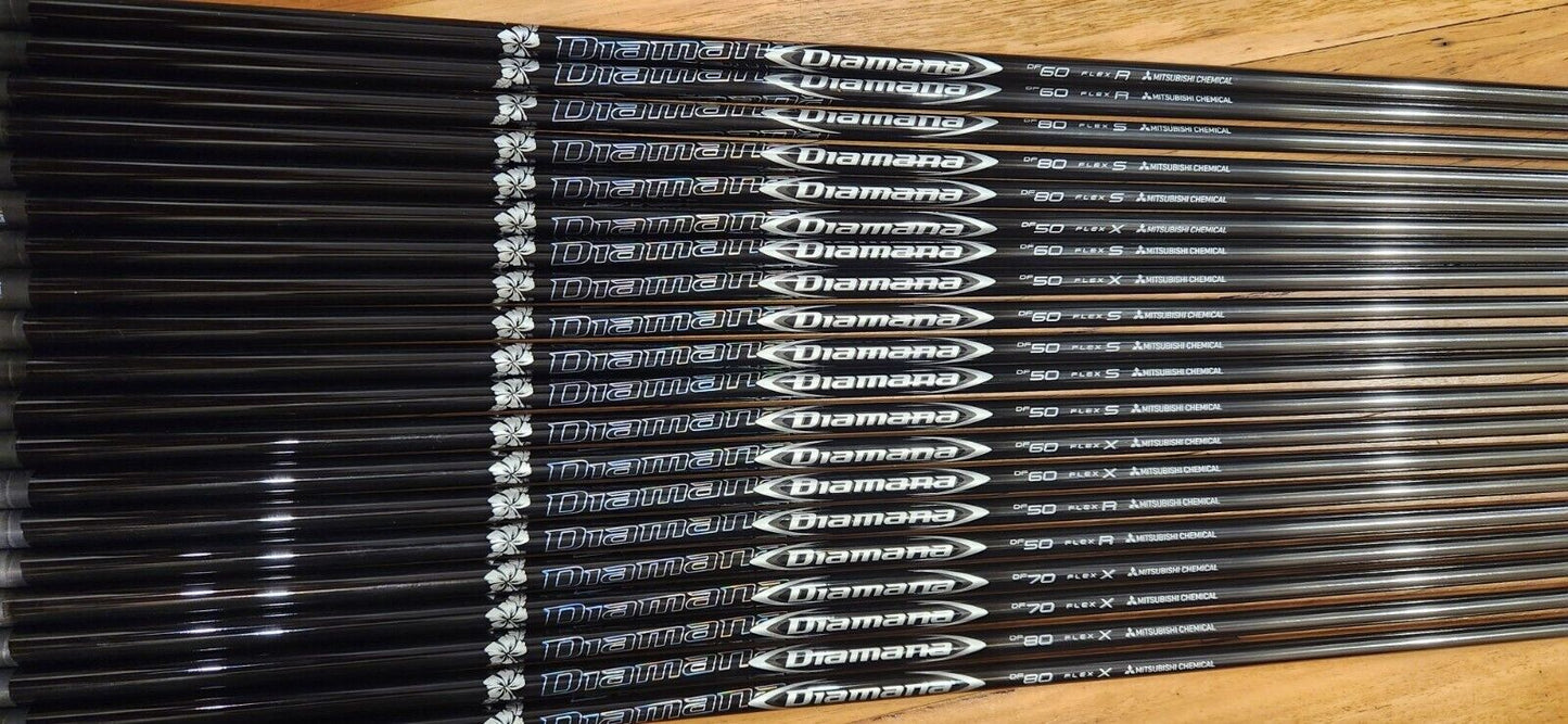 DIAMANA DF MITSUBISHI GOLF SHAFTS - GRIP & ADAPTER FITTED & INCLUDED - R S X TX