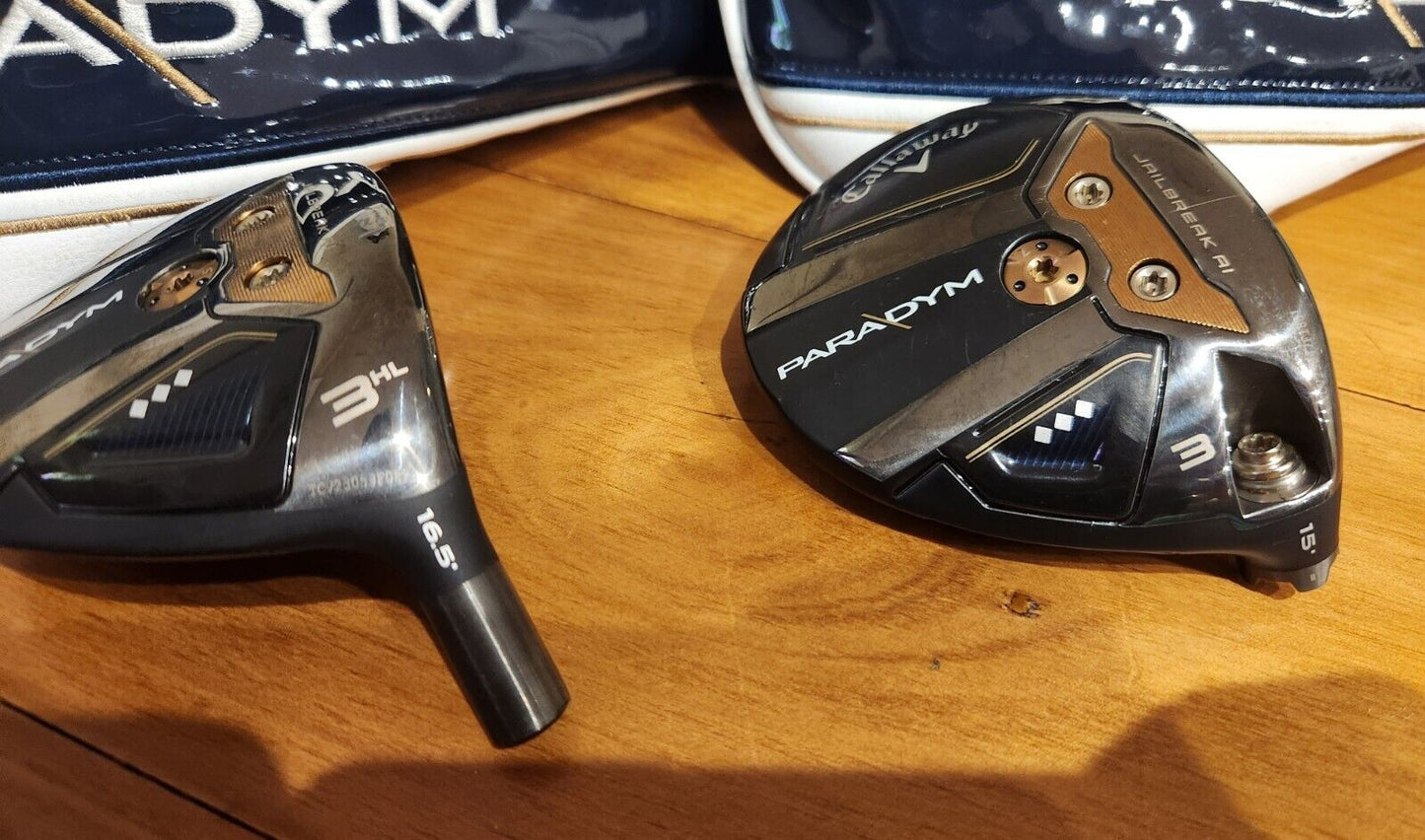 CALLAWAY PARADYM TOUR ISSUE FAIRWAY WOODS TC SERIAL HEADS ONLY