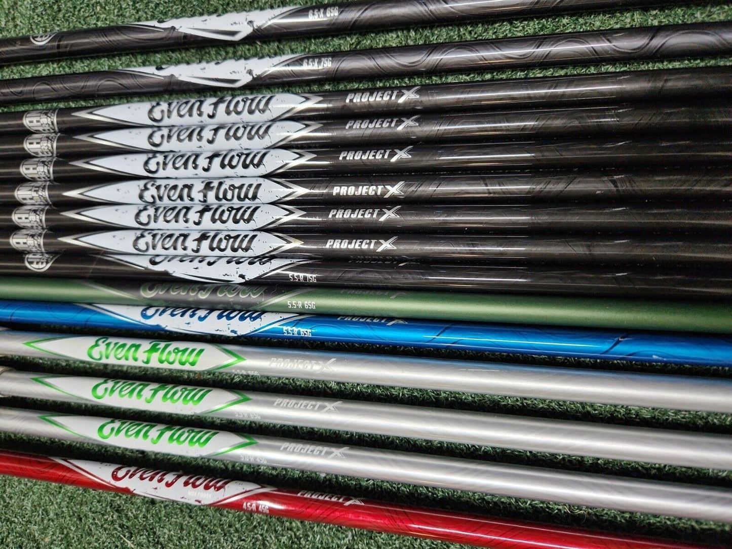PROJECT X EVENFLOW RED GREEN BLUE BLACK - GOLF SHAFTS - GRIP + ADAPTER INCLUDED