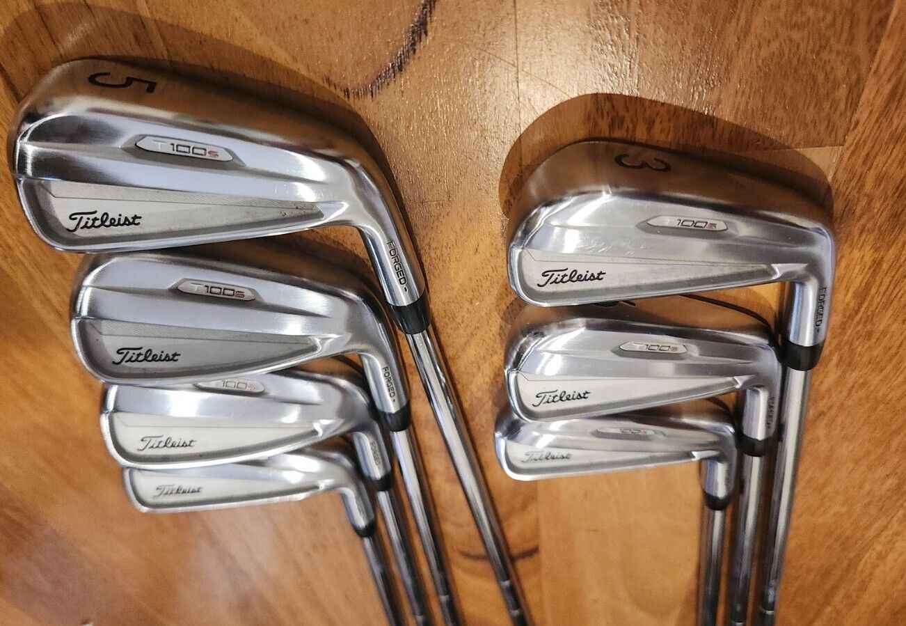 TITLEIST T100s 3-9 IRONS - Dynamic Gold AMT S300 STIFF Shafts