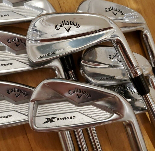 CALLAWAY COMBO X FORGED AND APEX MB IRONS - 3I-PW - DYNAMIC GOLD S300 STIFF