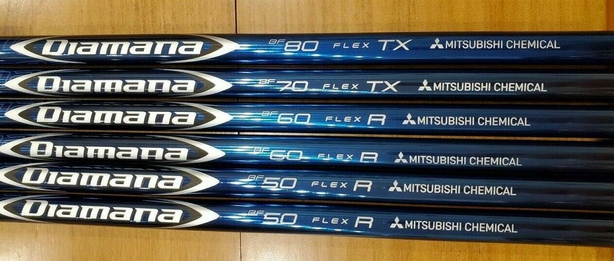 BRAND NEW MITSUBISHI DIAMANA BF GOLF SHAFT - CUSTOM FIT ADAPTER and GRIP