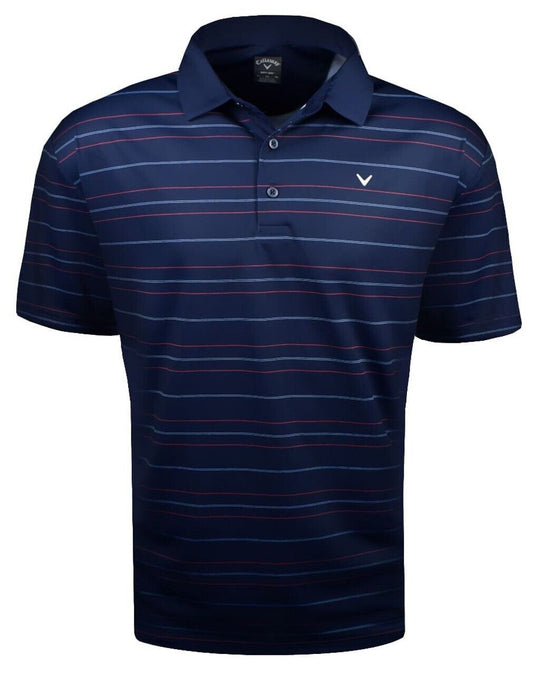 Callaway Golf- Printed Refined Stripe Polo SHIRT- MEDIUM