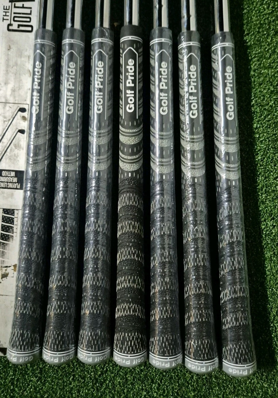 TRUE TEMPER AMT BLACK REGULAR IRON IRONS SHAFTS MMC GRIPS 4-PW 0.355 TAPER TIP1