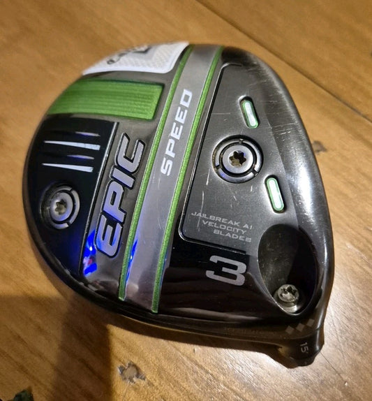 CALLAWAY EPIC SPEED TRIPLE DIAMOND 15° HEAD ONLY TOUR ISSUE 3 WOOD FAIRWAY 0