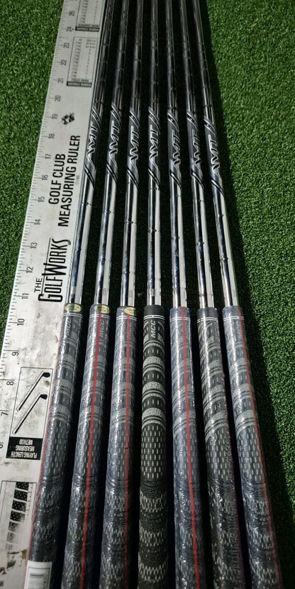 TRUE TEMPER AMT BLACK REGULAR IRON IRONS SHAFTS MMC GRIPS 4-PW 0.355 TAPER TIP2