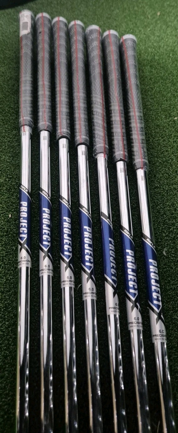 PROJECT X 6.0 NEW PULLED STIFF IRON IRONS SHAFTS 4-PW 0.355 TAPER TIP MMC GRIPS2