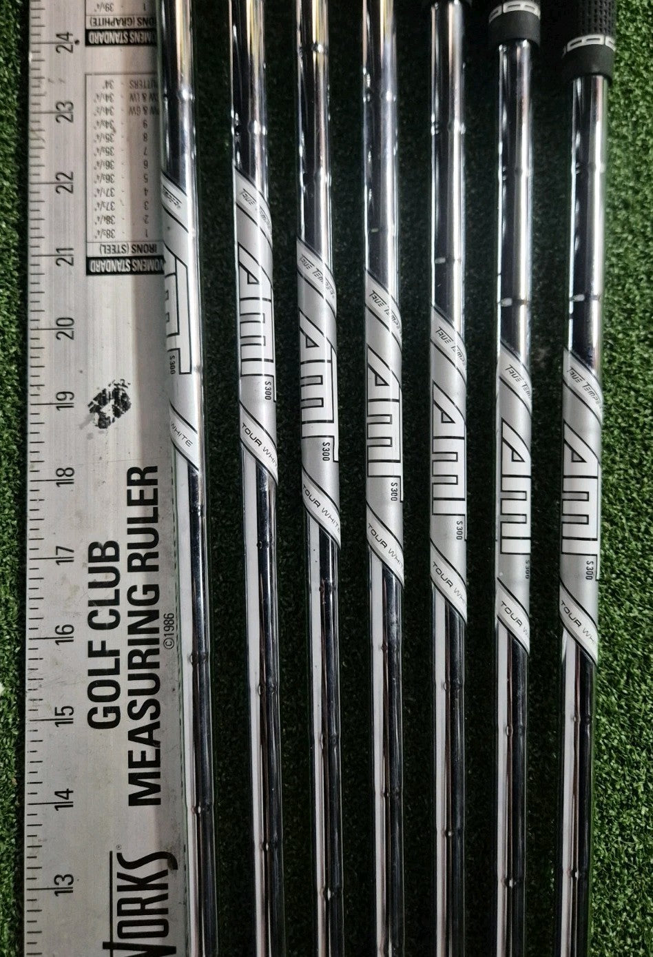 TRUE TEMPER AMT WHITE S300 STIFF IRON IRONS SHAFTS 4-PW 0.355 TAPER TIP0