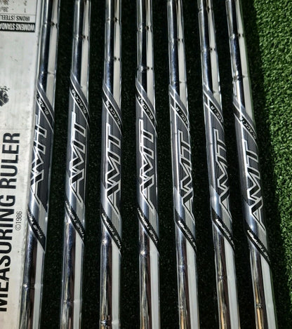 TRUE TEMPER AMT BLACK REGULAR IRON IRONS SHAFTS MMC GRIPS 4-PW 0.355 TAPER TIP0