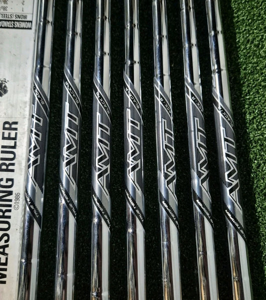 TRUE TEMPER AMT BLACK REGULAR IRON IRONS SHAFTS MMC GRIPS 4-PW 0.355 TAPER TIP0