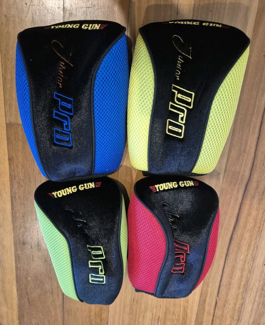 YOUNG GUN PRO GOLF HEAD COVER DRIVER FAIRWAY HEADCOVER RED GREEN BLUE OR YELLOW