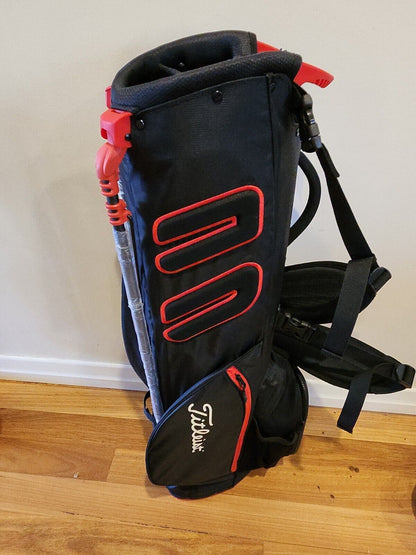 TITLEIST BLACK RED CARBON GOLF CARRY STAND BAG - BRAND NEW