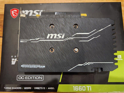 MSI GeForce GTX 1660 Ti VENTUS XS OC 6GB 6G 192-bit GDDR6 PCI-E 3.0 NVIDIA