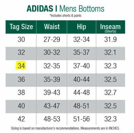 ADIDAS Advantage Pant Black Size 34 Length 34 Golf Pants