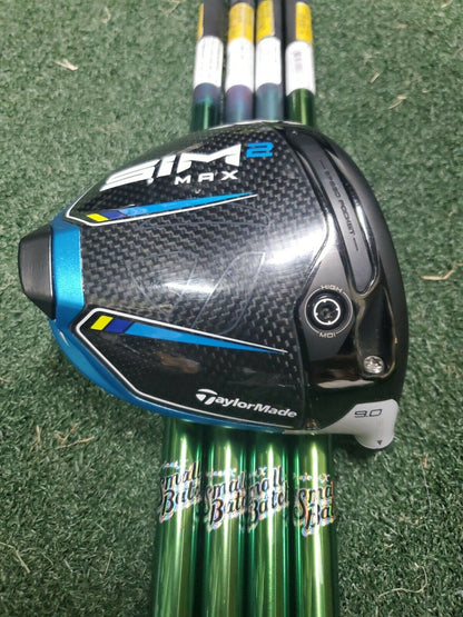 TAYLORMADE SIM 2 MAX 9° DRIVER TOUR ISSUE + HZRDUS GREEN SMALL BATCH  HULK PVD